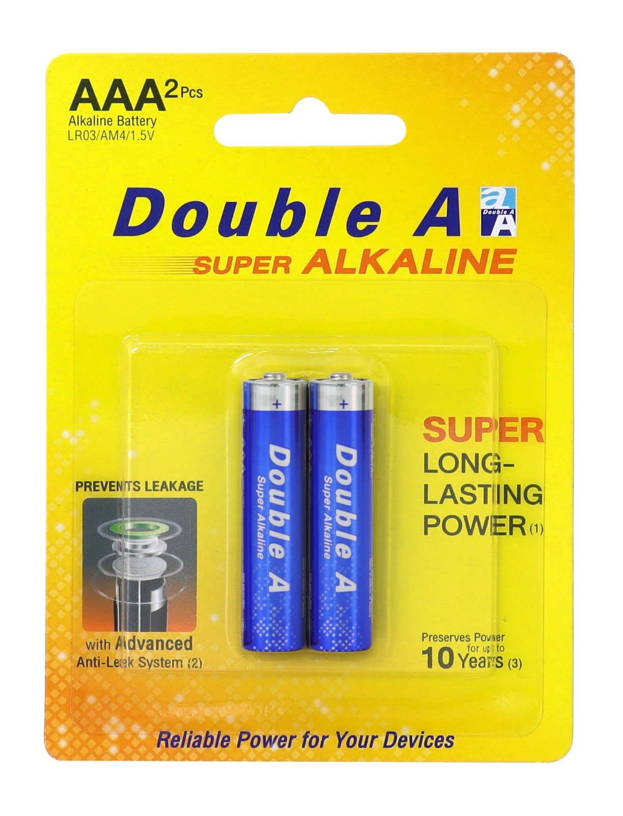 DOUBLE A ALKALINE BATTERIES AAA
